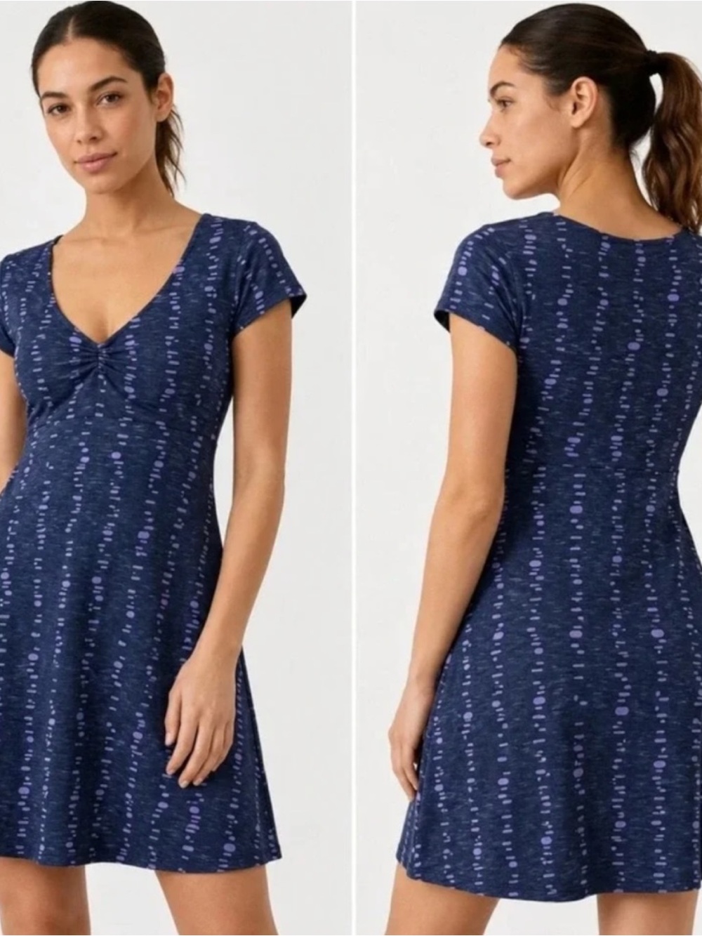 TOAD & CO Dress Rosemarie Cap Sleeves V-Neck Organic Cotton Women’s Medium